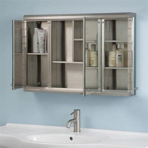 medicine cabinets tri-view stainless steel|Transitional Modern Tri.